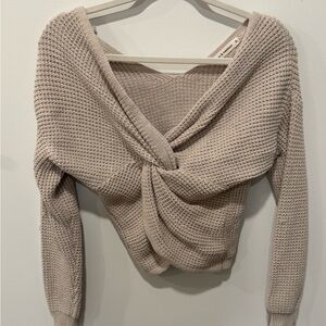 moon & madison Off-Shoulder Beige Sweater